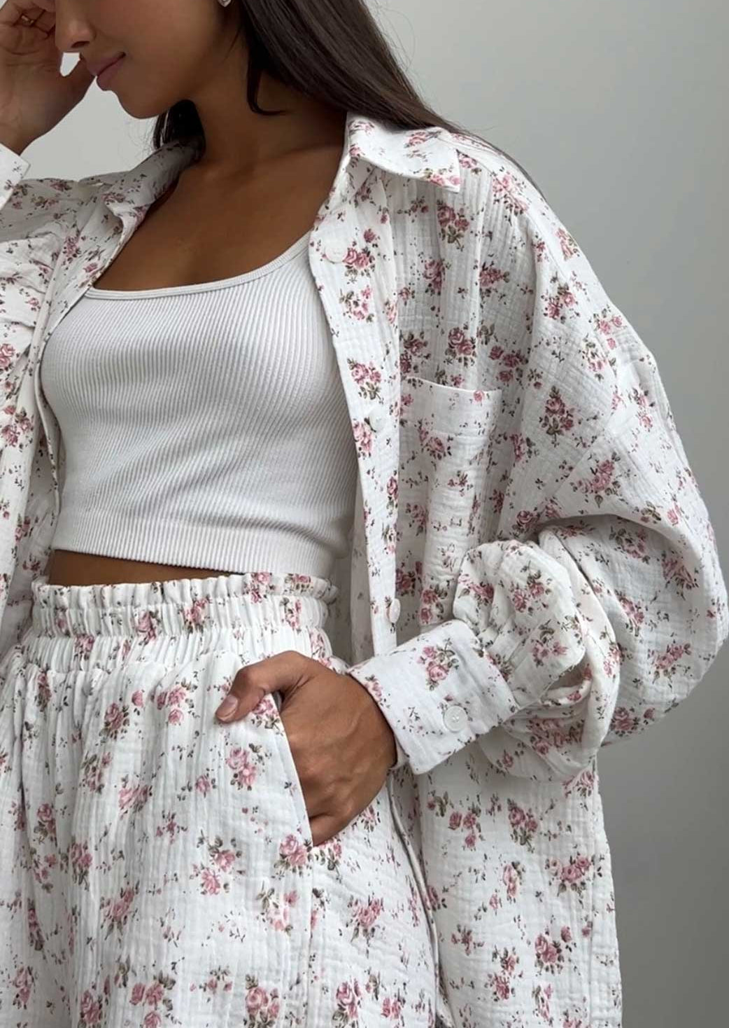 Milja | Zomerset van Katoen met Bloemenprint