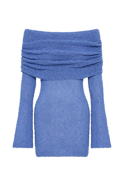 Anani | Off-Shoulder Gebreide Mini Jurk – Sheer & Elegant