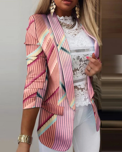 Chique Blazer met Stijlvolle Print
