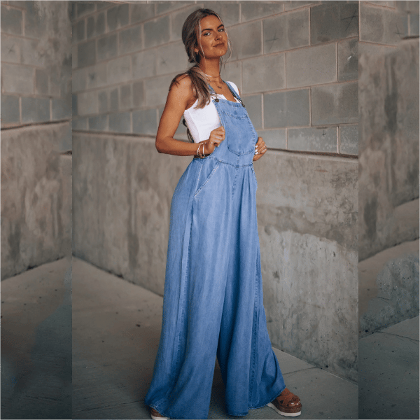 Alise | Tuinbroek Jumpsuit met Wijde Pijpen