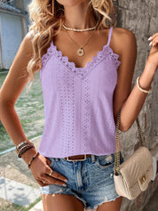 Stijlvolle Kanten Top met V-hals voor Dames