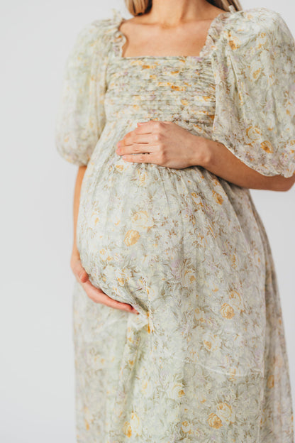 Mylana | Mintgroene Maxi Jurk - Geschikt als Zwangerschapsjurk