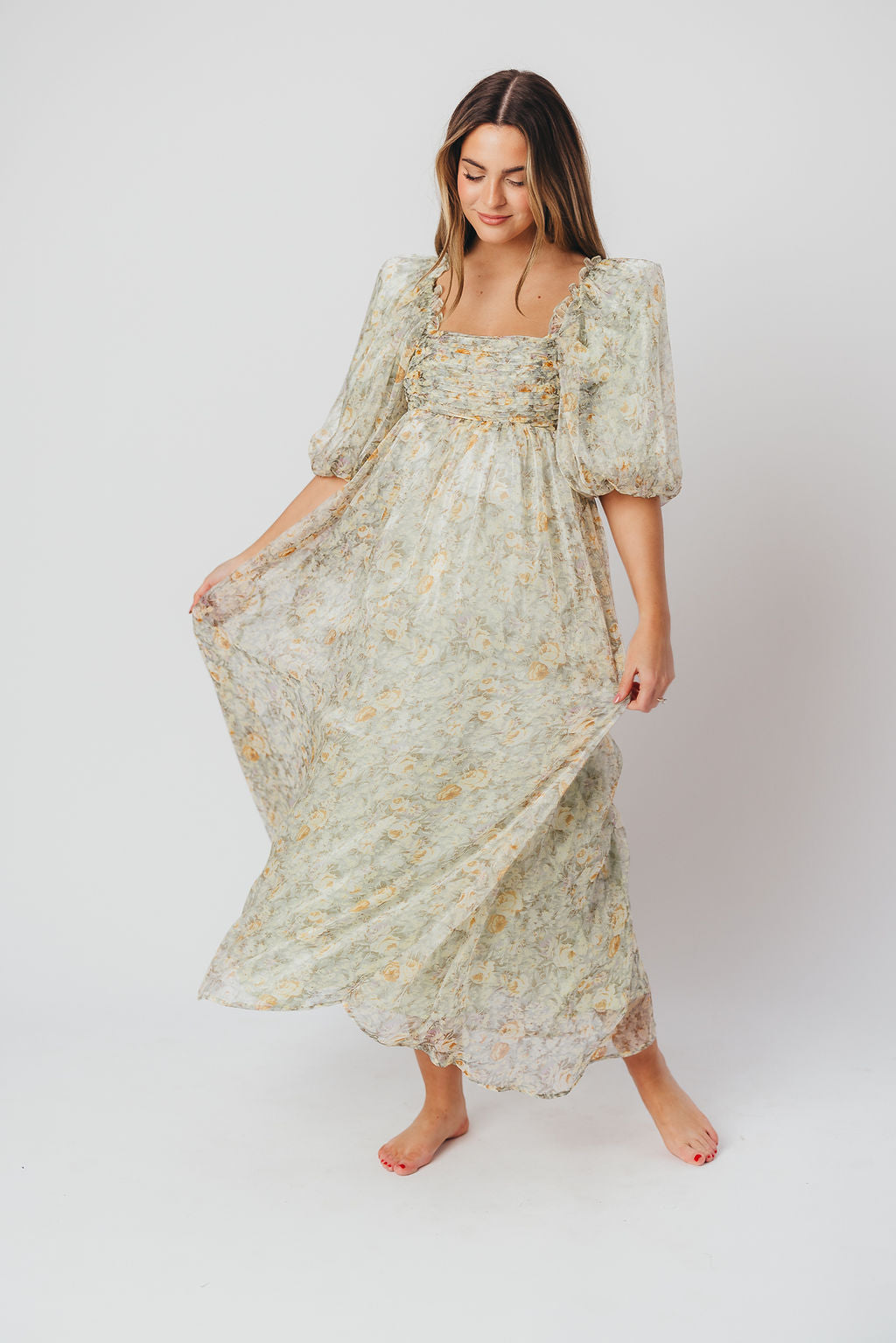 Mylana | Mintgroene Maxi Jurk - Geschikt als Zwangerschapsjurk
