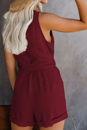 Pien | Playsuit met V-hals en Strik Ceintuur