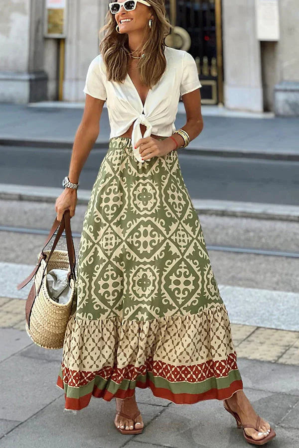 Destino | Gedrukte Mediteraanse Lange Rok