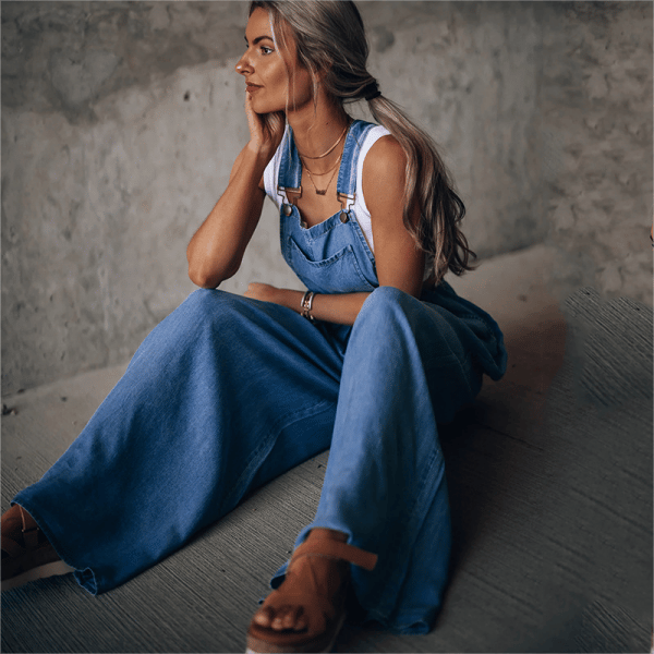 Alise | Tuinbroek Jumpsuit met Wijde Pijpen
