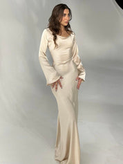 Silana | Maxi Jurk met Lange Mouwen Voor Dames - Klassiek & Tijdloos