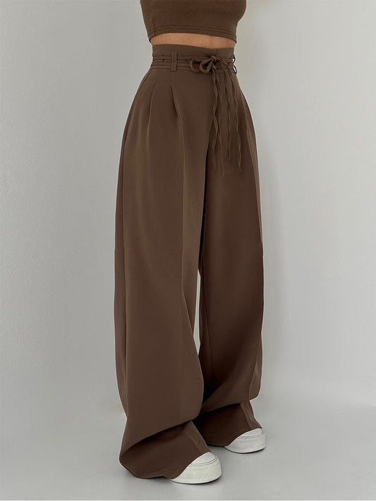 Margy | Hoge Taille Pantalon met Wijde Pijpen - Stretch Stof Dames