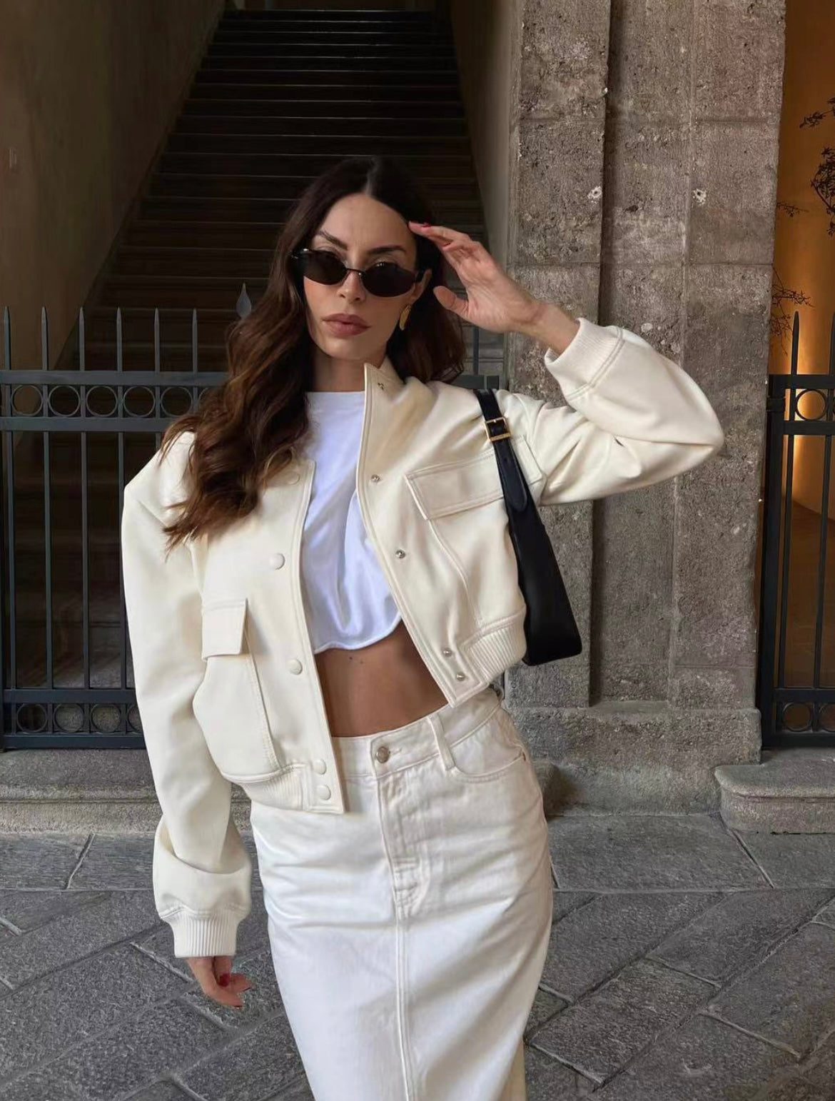 Stijlvol Cropped Bomber Jasje