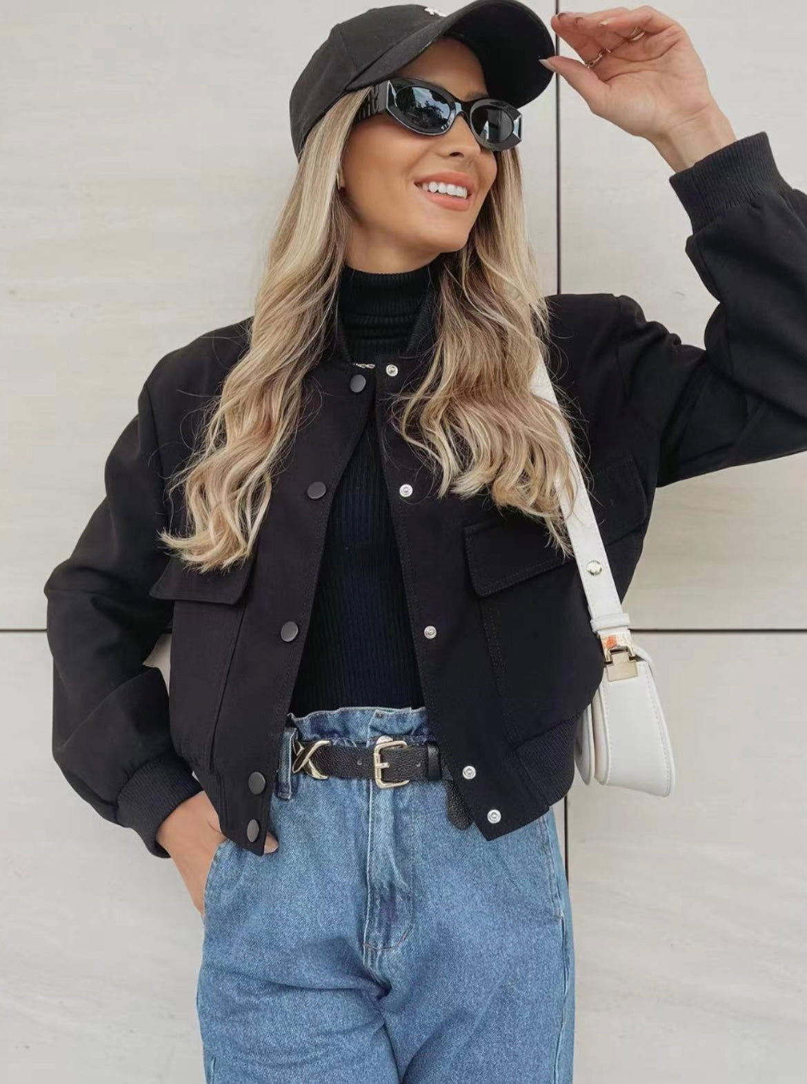 Stijlvol Cropped Bomber Jasje