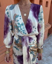Cisca | Tweedelige Tie-Dye Maxi Set met Print – Elegant & Trendy Look