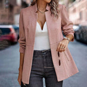 Naomi | Stijlvolle Roze Blazer met Lange Mouwen