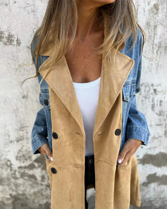 Alida | Dames Spijkerjas met Suède Details - Tijdloos en Stijlvol