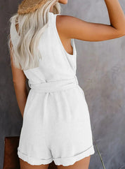 Pien | Playsuit met V-hals en Strik Ceintuur
