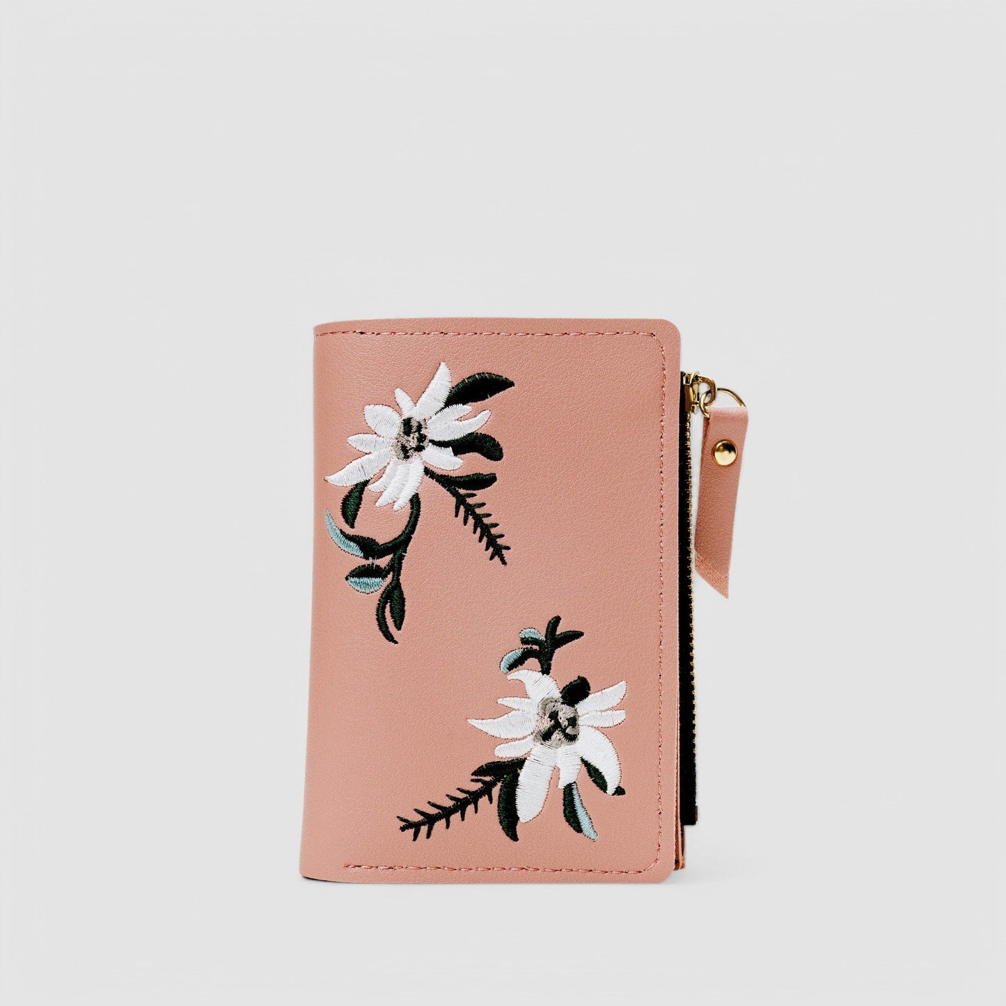 Nour | Geborduurde Orchidee Portemonnee