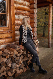Alida | Dames Teddy Bodywarmer met Luipaard Print