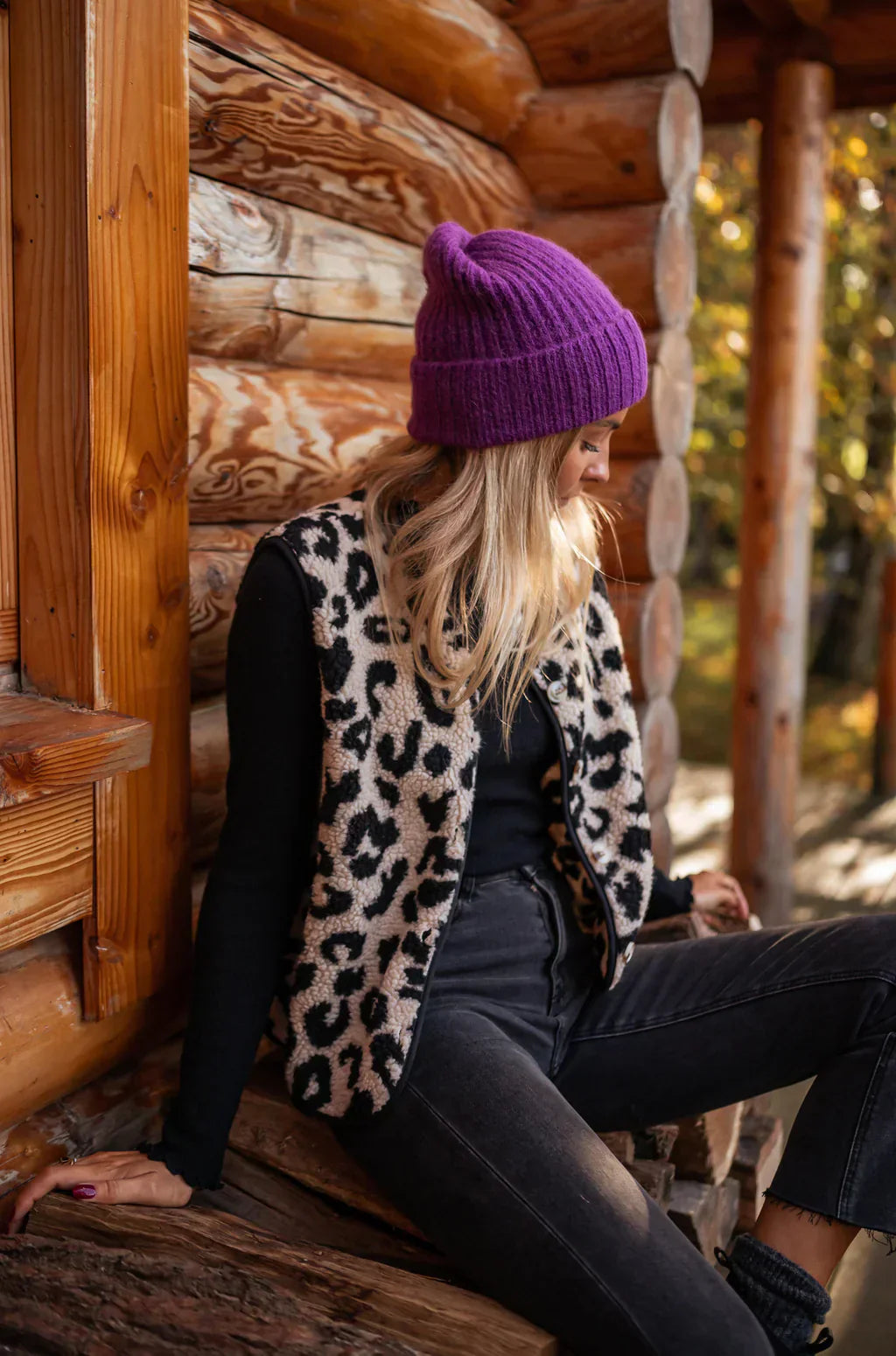 Alida | Dames Teddy Bodywarmer met Luipaard Print