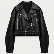 Abby | Cropped Leren Damesjas met Riem1