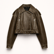 Abby | Cropped Leren Damesjas met Riem2