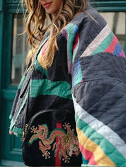 Anya | Oversized Multicolor Tussenjas voor Dames - Trendy & Stijlvol