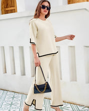 Sela | Sportief en Chique Set van Zachte Strechstof - Top en Broek