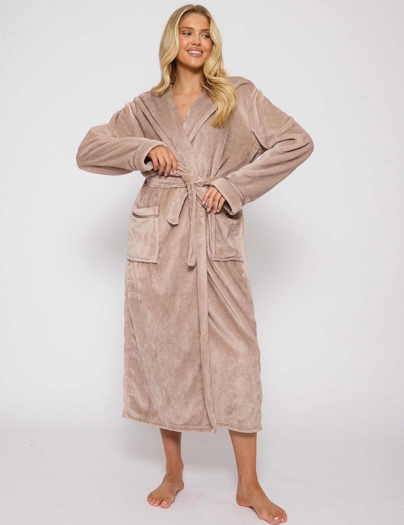 Aurelia | Dames Jurk - Zachte Teddy Fleece met Strikceintuur 0