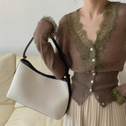 Aurelia | Dames Vest - Elegant Zwart Gebreid met Vintage Kant 6