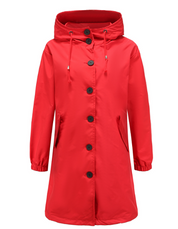 Rina | Lange Regenjas Dames - Waterdicht met Capuchon, Hoogwaardige Bescherming