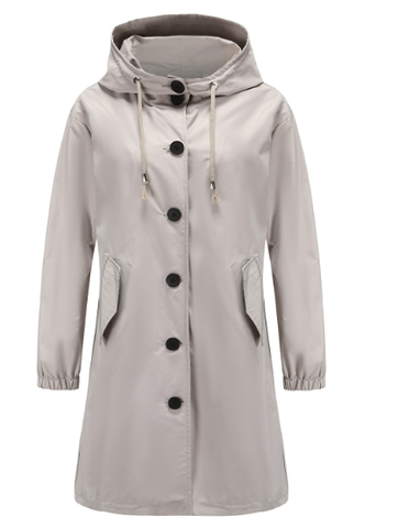 Rina | Lange Regenjas Dames - Waterdicht met Capuchon, Hoogwaardige Bescherming