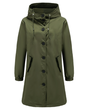 Rina | Lange Regenjas Dames - Waterdicht met Capuchon, Hoogwaardige Bescherming