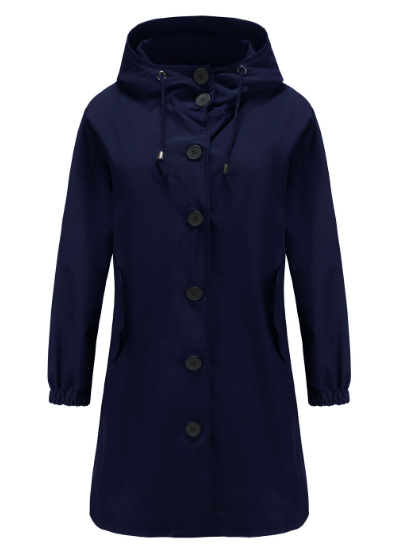 Rina | Lange Regenjas Dames - Waterdicht met Capuchon, Hoogwaardige Bescherming