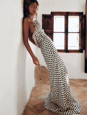 Ava | Dames Maxi Jurk - Speelse Polkadotprint, Elegante Zomerjurk 2