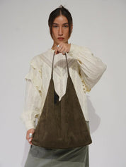 Elaine | Dames Schoudertas - Suède, Stijlvol en Praktisch