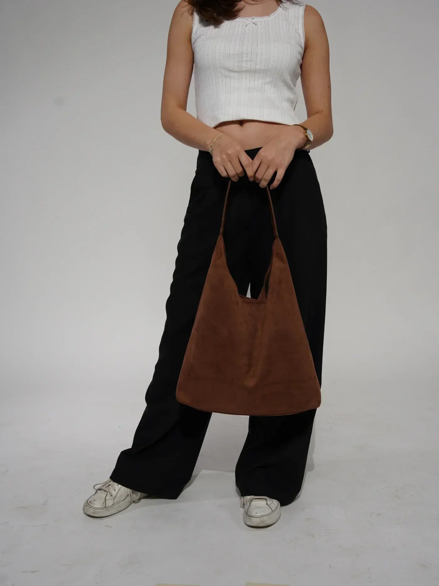 Elaine | Dames Schoudertas - Suède, Stijlvol en Praktisch