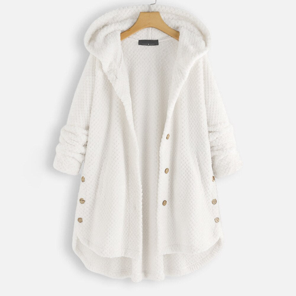 Ava | Dames Fleece Winterjas - Trendy Jack met Capuchon, Comfortabel en Warm
