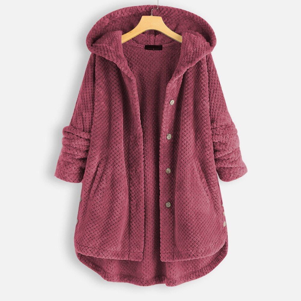 Ava | Dames Fleece Winterjas - Trendy Jack met Capuchon, Comfortabel en Warm