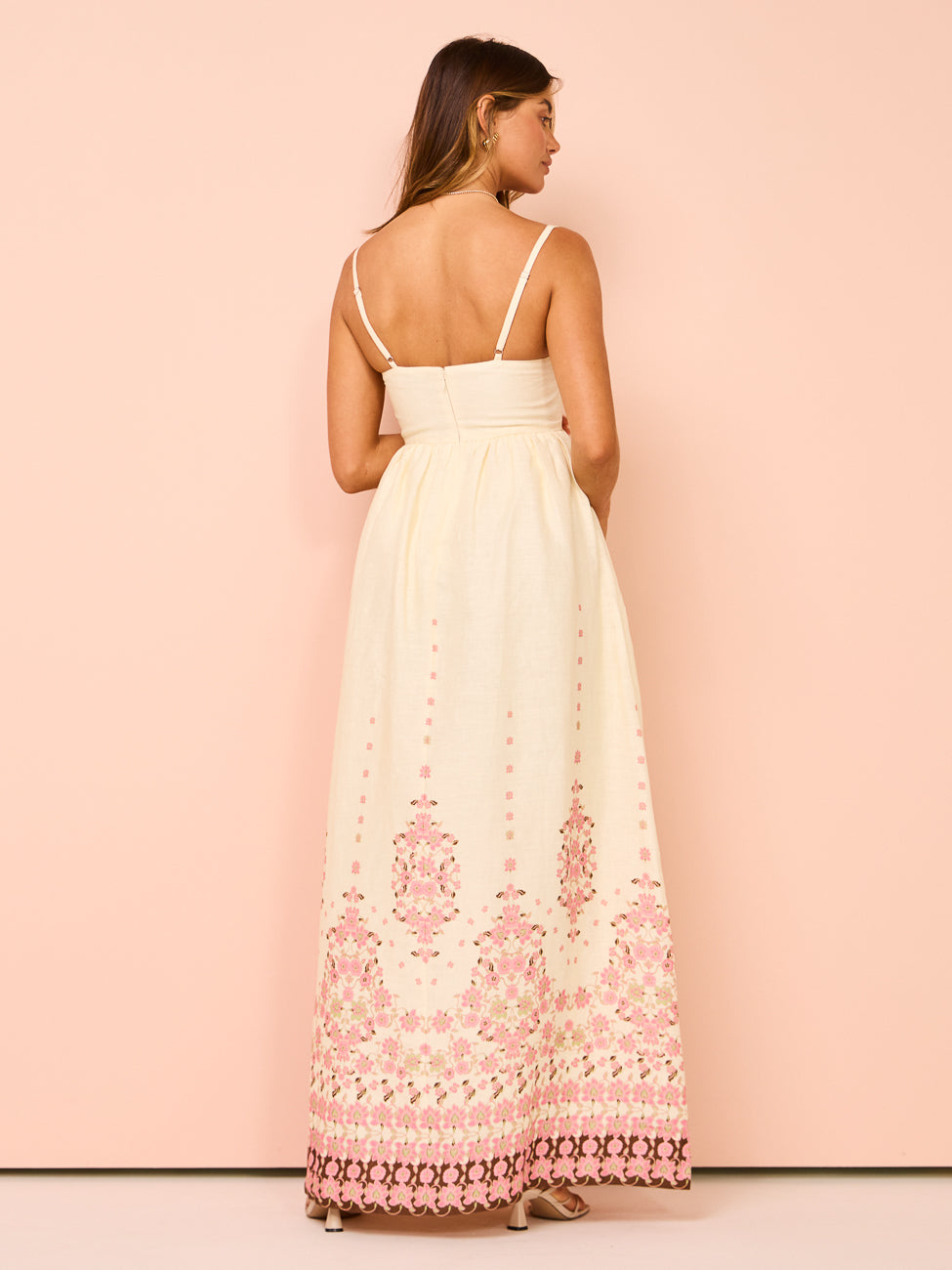 Ayla | Dames Lange Zomerjurk - Luchtige Katoenmix, Bloemenprint 7
