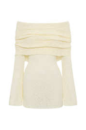 Anani | Off-Shoulder Gebreide Mini Jurk – Sheer & Elegant