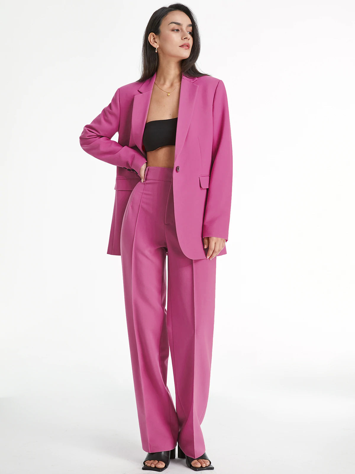 Louise | High Waisted Wide Leg Plooi Pantalon Dames