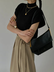 Loulu | Gebreide Sweater Top met Korte Mouwen