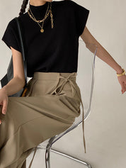 Loulu | Gebreide Sweater Top met Korte Mouwen