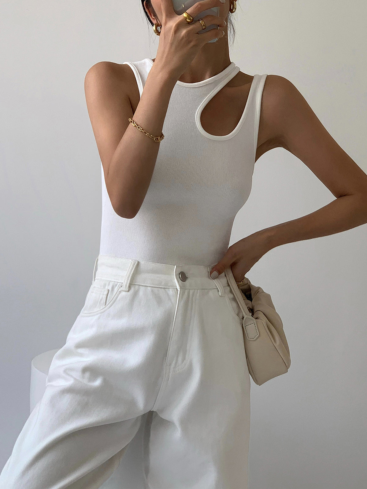 Zia | Must-Have Basic Cutout Ribbed Tanktop