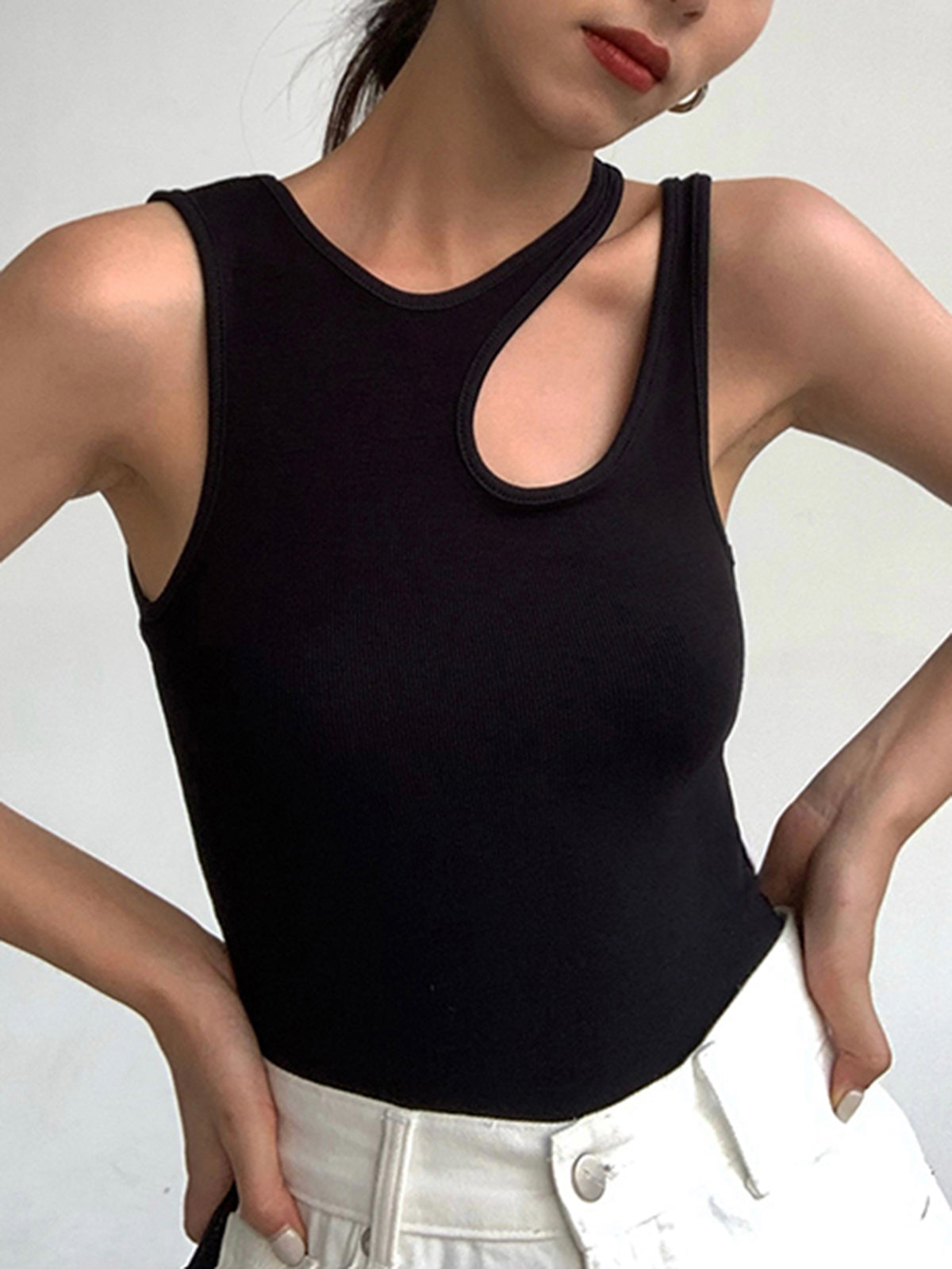 Zia | Must-Have Basic Cutout Ribbed Tanktop