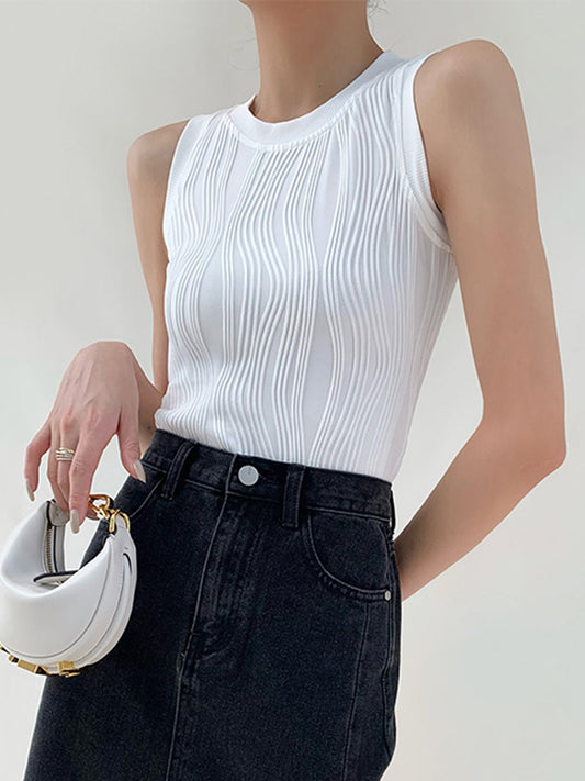 Dames Rib Tanktop – Slim Fit, Zomer Topje
