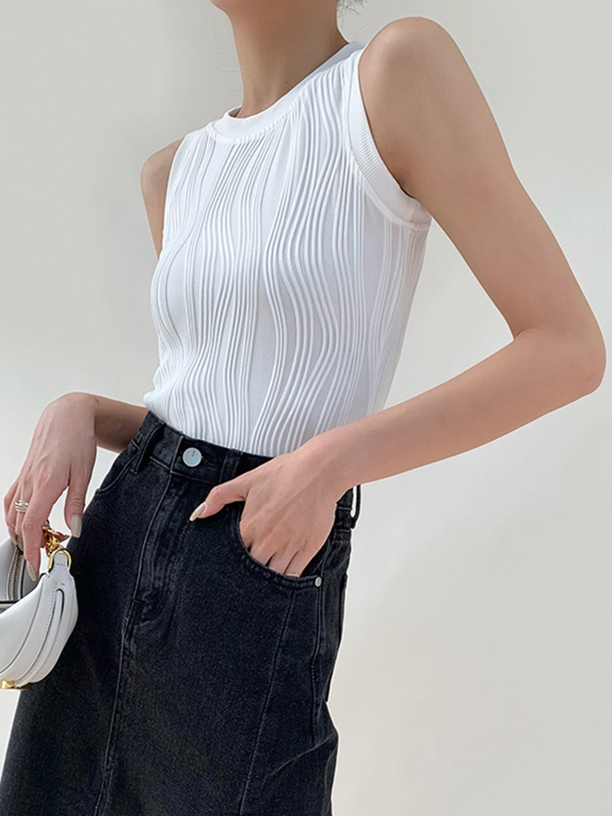 Dames Rib Tanktop – Slim Fit, Zomer Topje