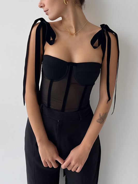 Deniz | Doorzichtige Mesh Bustier Top voor Dames - Elegant & Stijlvol