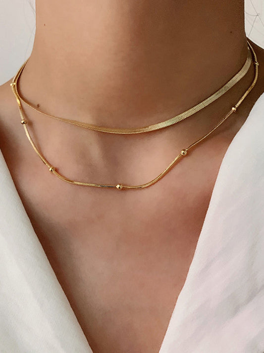 Kacey | Gelaagde Goudkleurige Ketting met Kralen
