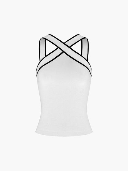 Elegante Cross Halter Top