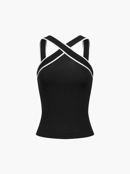 Elegante Cross Halter Top