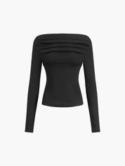 Destiny | Off-Shoulder Jersey Top met Lange Mouwen – Stretch